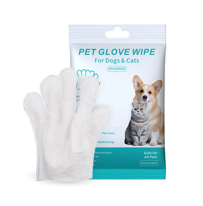 Pet Grooming Gloves & Cleaning Wipes — Cats & Dogs