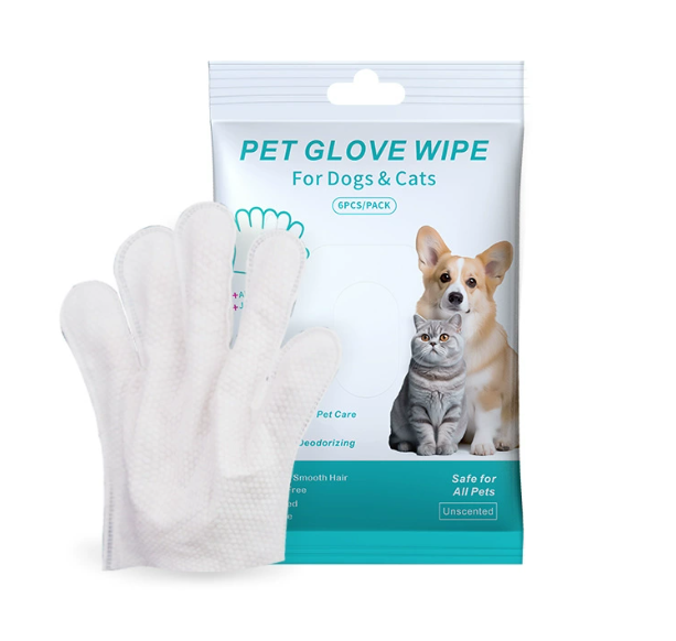 Pet Grooming Gloves & Cleaning Wipes — Cats & Dogs
