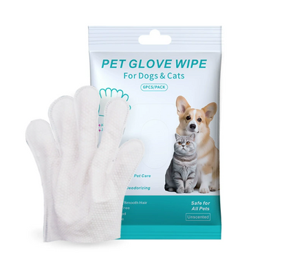 Pet Grooming Gloves & Cleaning Wipes — Cats & Dogs