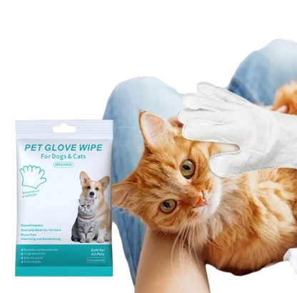 Pet Grooming Gloves & Cleaning Wipes — Cats & Dogs