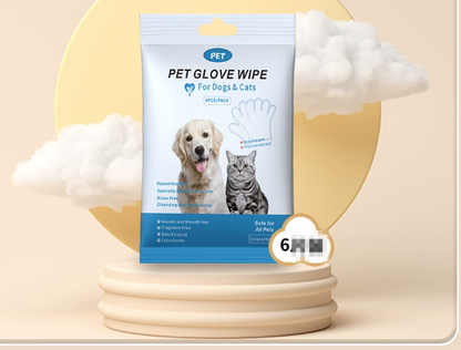 Pet Grooming Gloves & Cleaning Wipes — Cats & Dogs