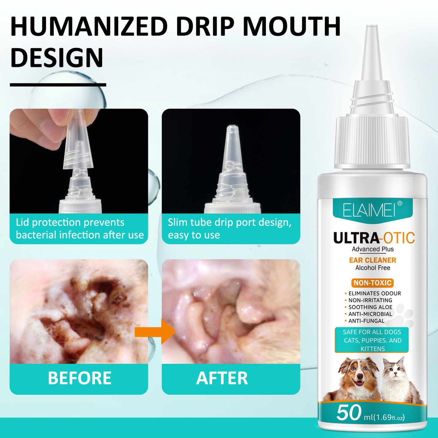 Pet Ear Cleaner — Gentle Formula for Cats & Dogs (50ml)