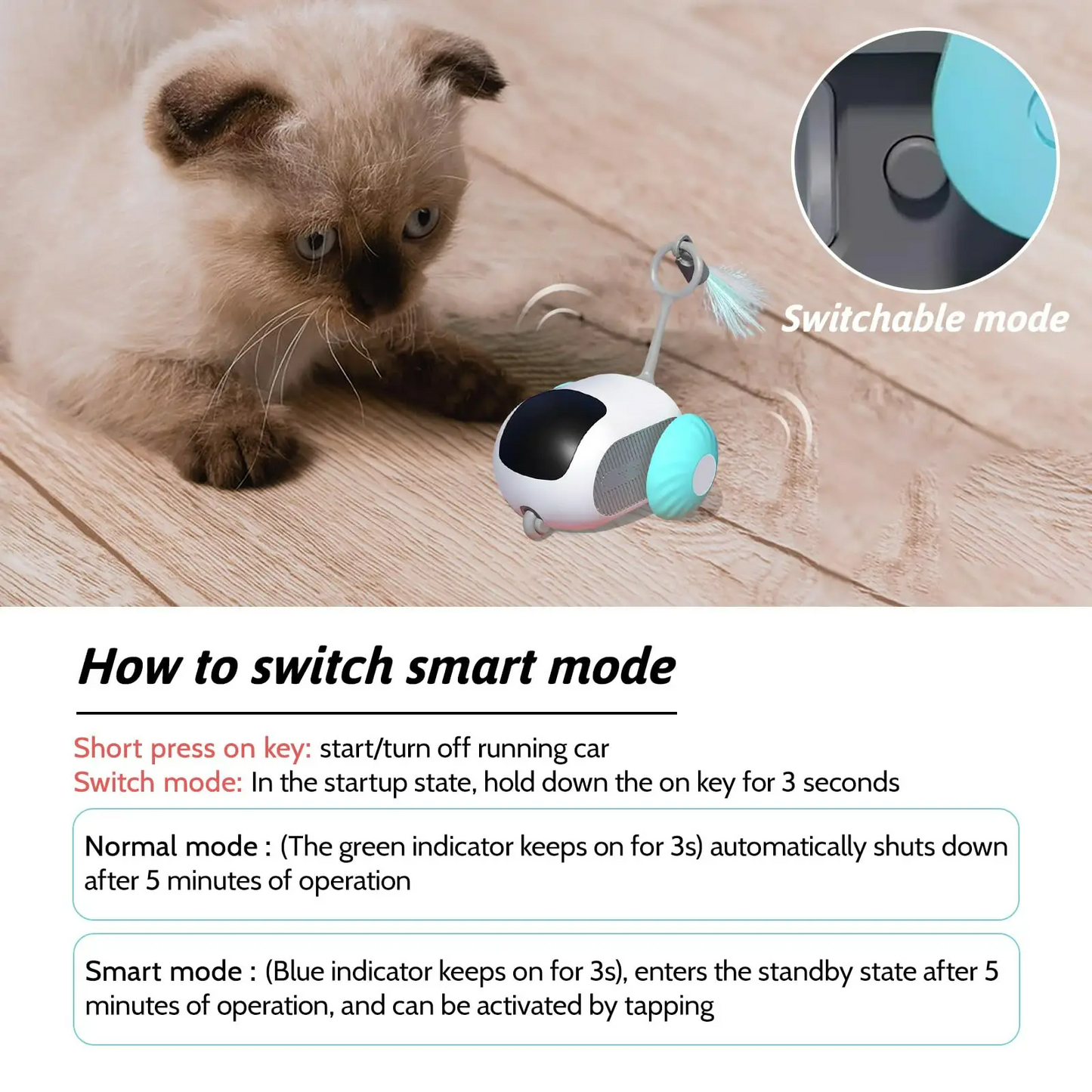 Smart Interactive Cat Toy — Auto & Remote Control