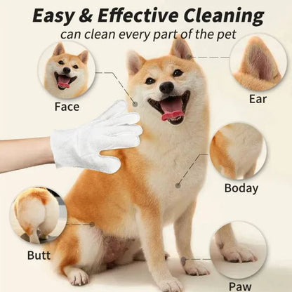 Pet Grooming Gloves & Cleaning Wipes — Cats & Dogs