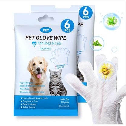 Pet Grooming Gloves & Cleaning Wipes — Cats & Dogs